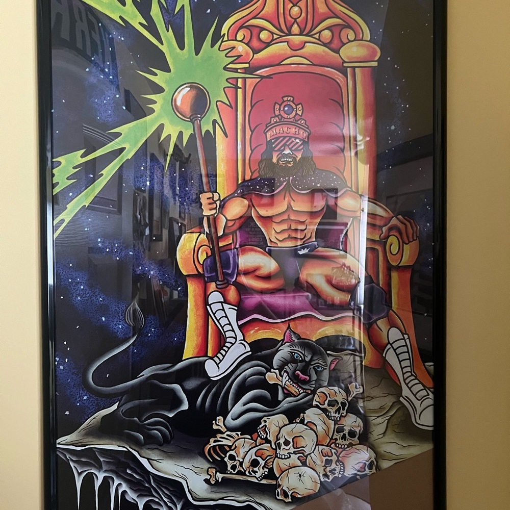 Very rare Macho Man, limited run poster in frame. Only 200 were printed!